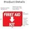 Signmission First Aid Kit with Down, 7 in W x Rectangle, Vinyl Decal OS-2PACK-MISC-D-57-L-19494 - alternate 2